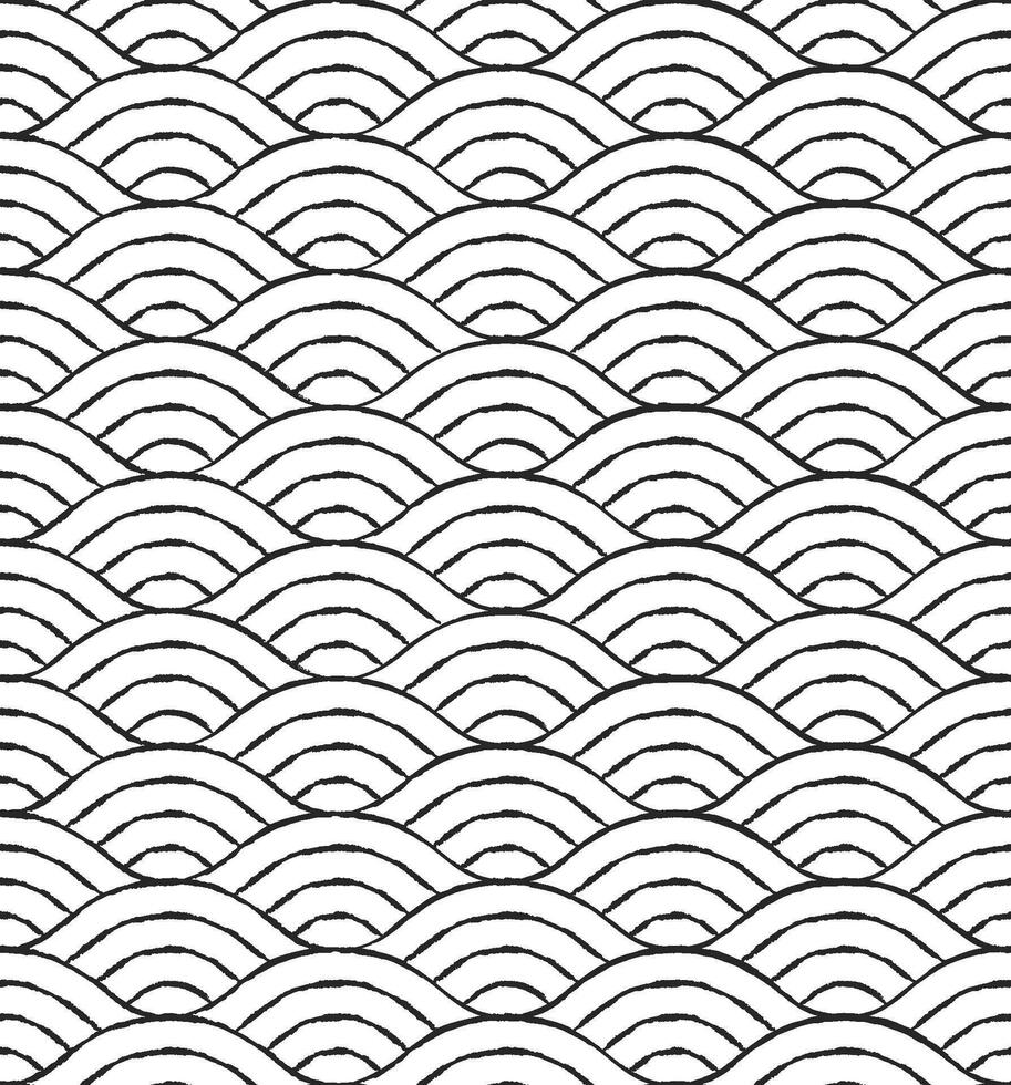 Black and white waves seamless pattern vector