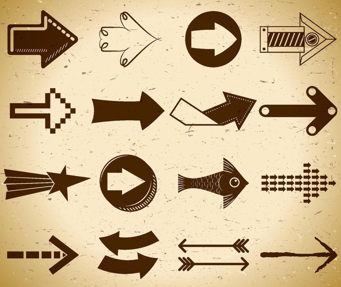 Set of vintage arrows vector
