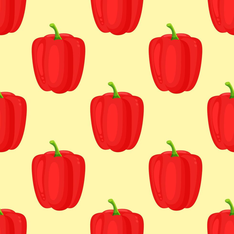 Red paprika pepper seamless pattern. decorative design for backdrops, wrapping paper, fabric textile prints. vector
