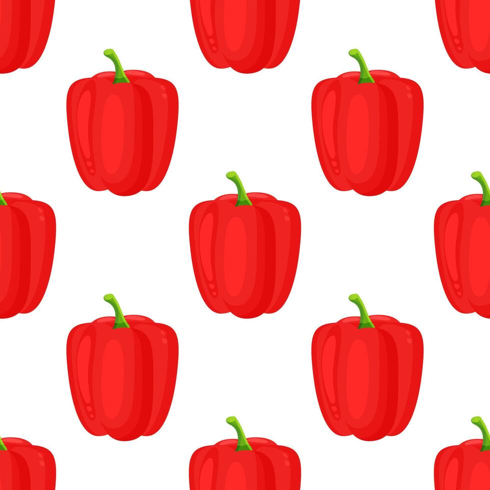 Red paprika pepper seamless pattern. decorative design for backdrops, wrapping paper, fabric textile prints. vector