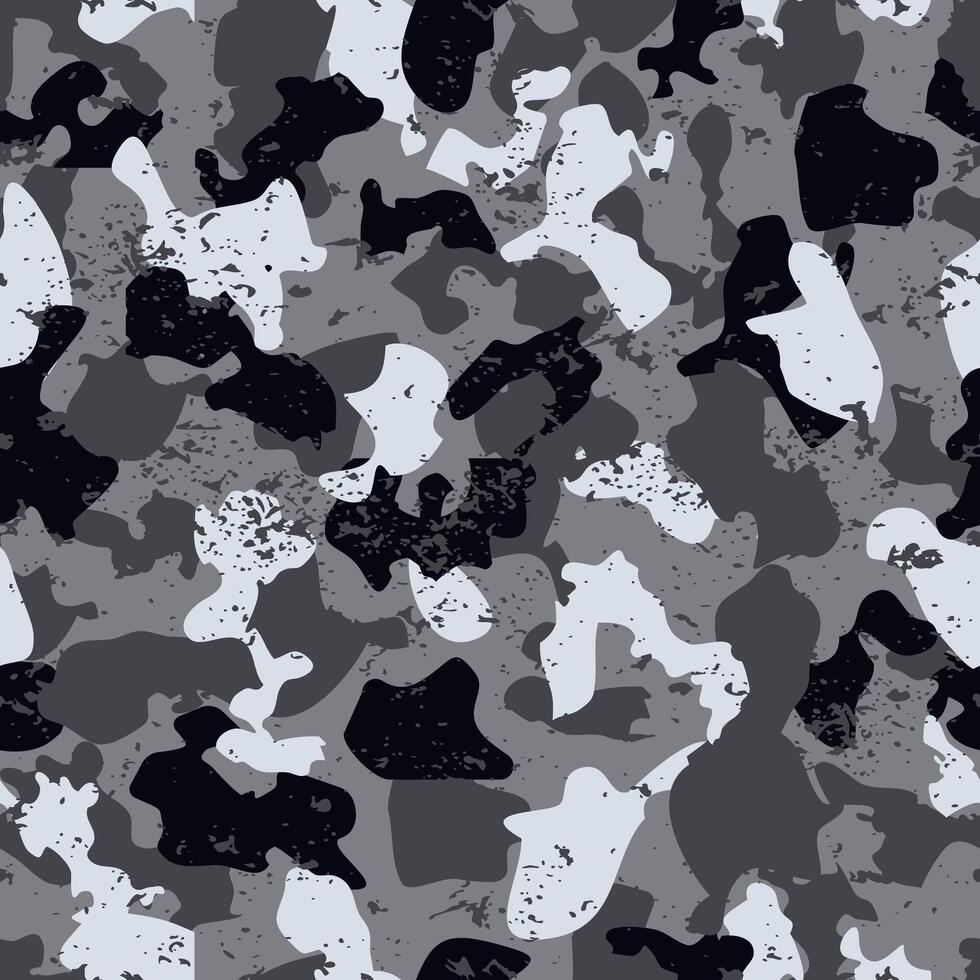 Camouflage texture in gray tones grunge vector