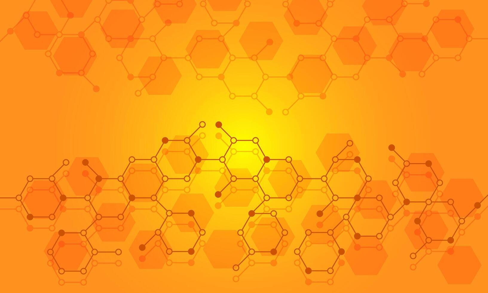 Hexagonal orange background with process flow chart vector