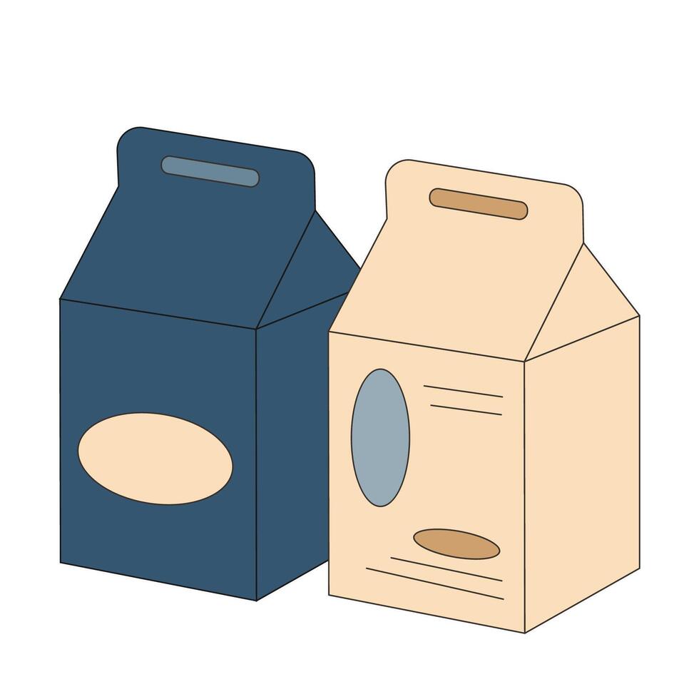 Two milk cartons on a white background vector