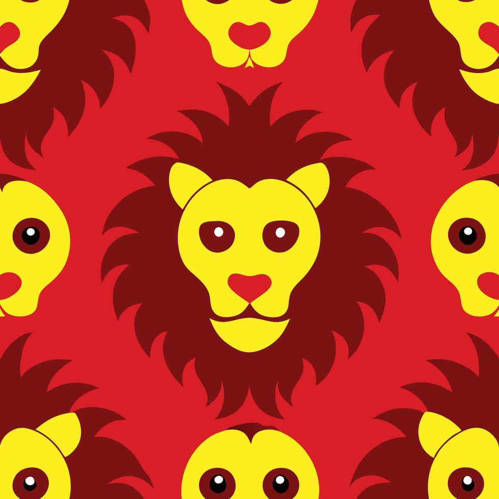 Lion seamless pattern illustration vector