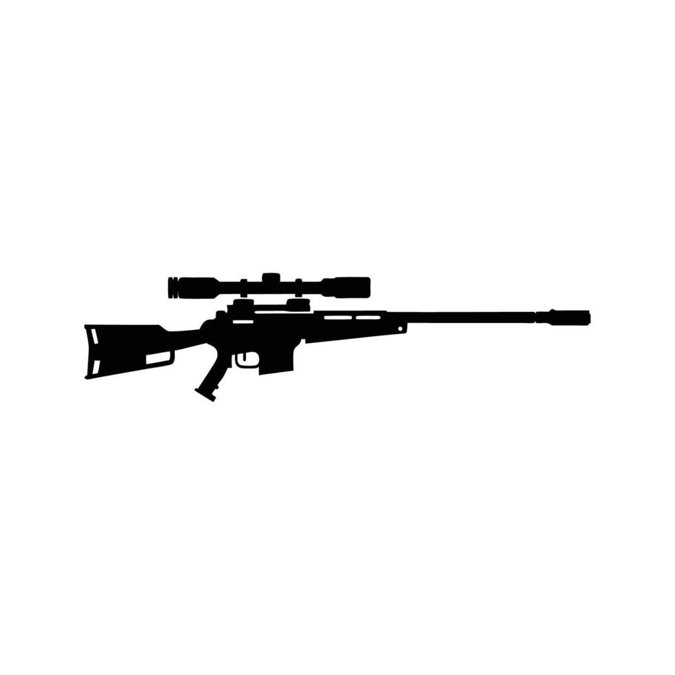 A rifle and scope on a white background vector