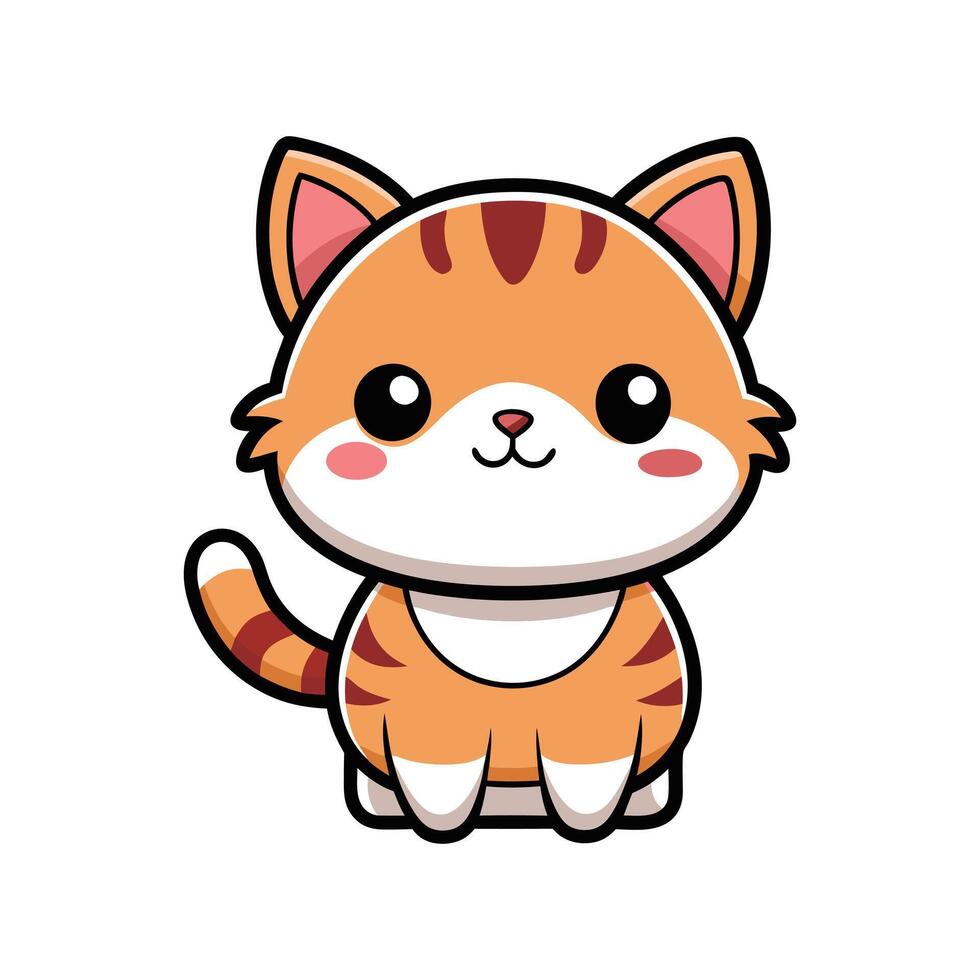 Kawaii kitty illustration vector