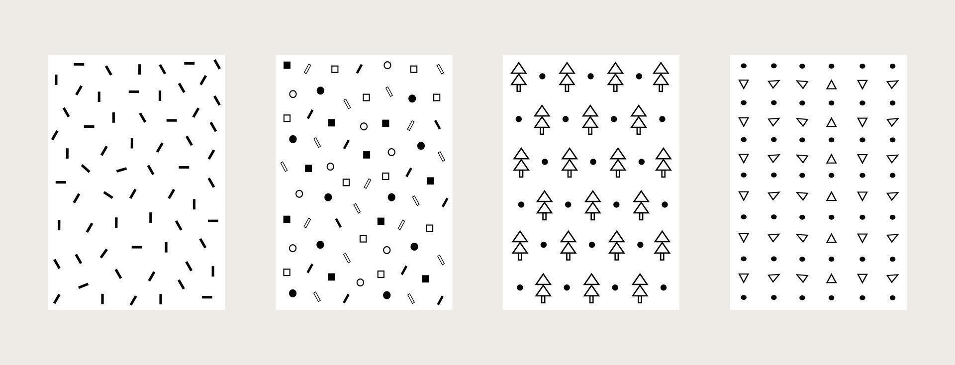 Set geometric seamless patterns, elegant ornaments, design paper, wallpaper, textile, print, wonderful collection vector