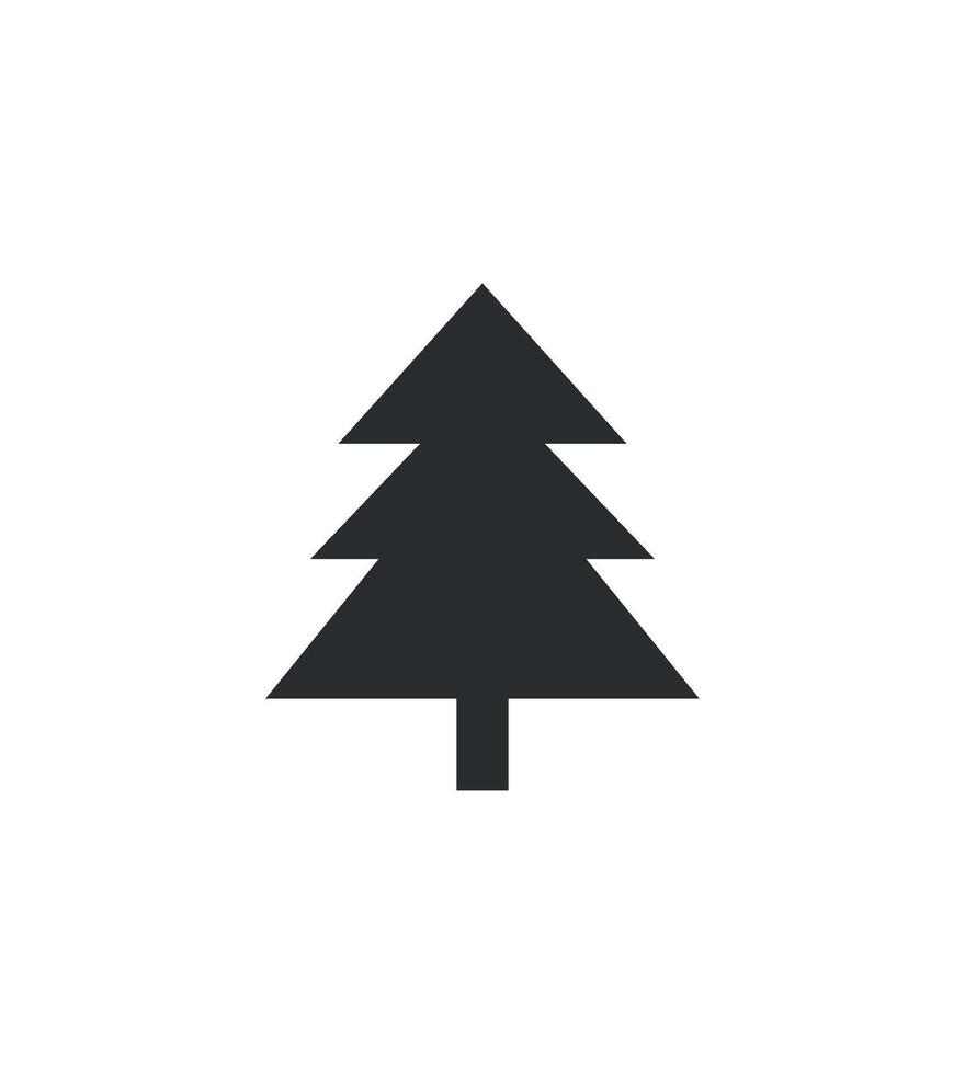 Christmas card with black Christmas tree, winter ornament, design for Holidays decoration, wrapping paper, print, fabric or textile, Merry Christmas and Happy New Year, isolated vector