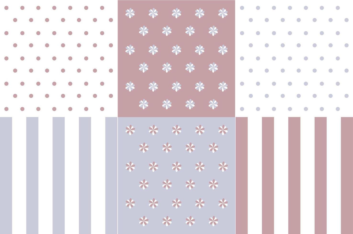 Fashion collection of seamless patterns, design for decoration, wrapping paper, print, fabric or textile, stylish set patterns, elegant ornaments, lovely cards vector