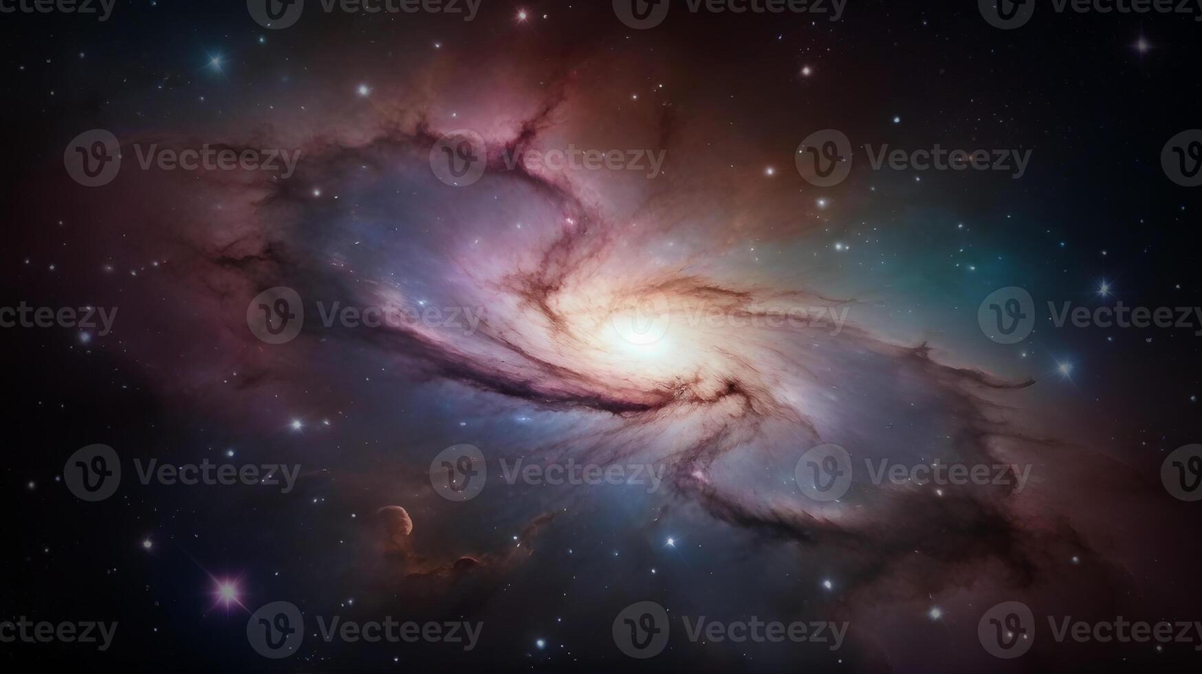 Colorful Galaxy Swirls and Nebula Clouds. Universe science astronomy suitable for background and wallpaper. photo