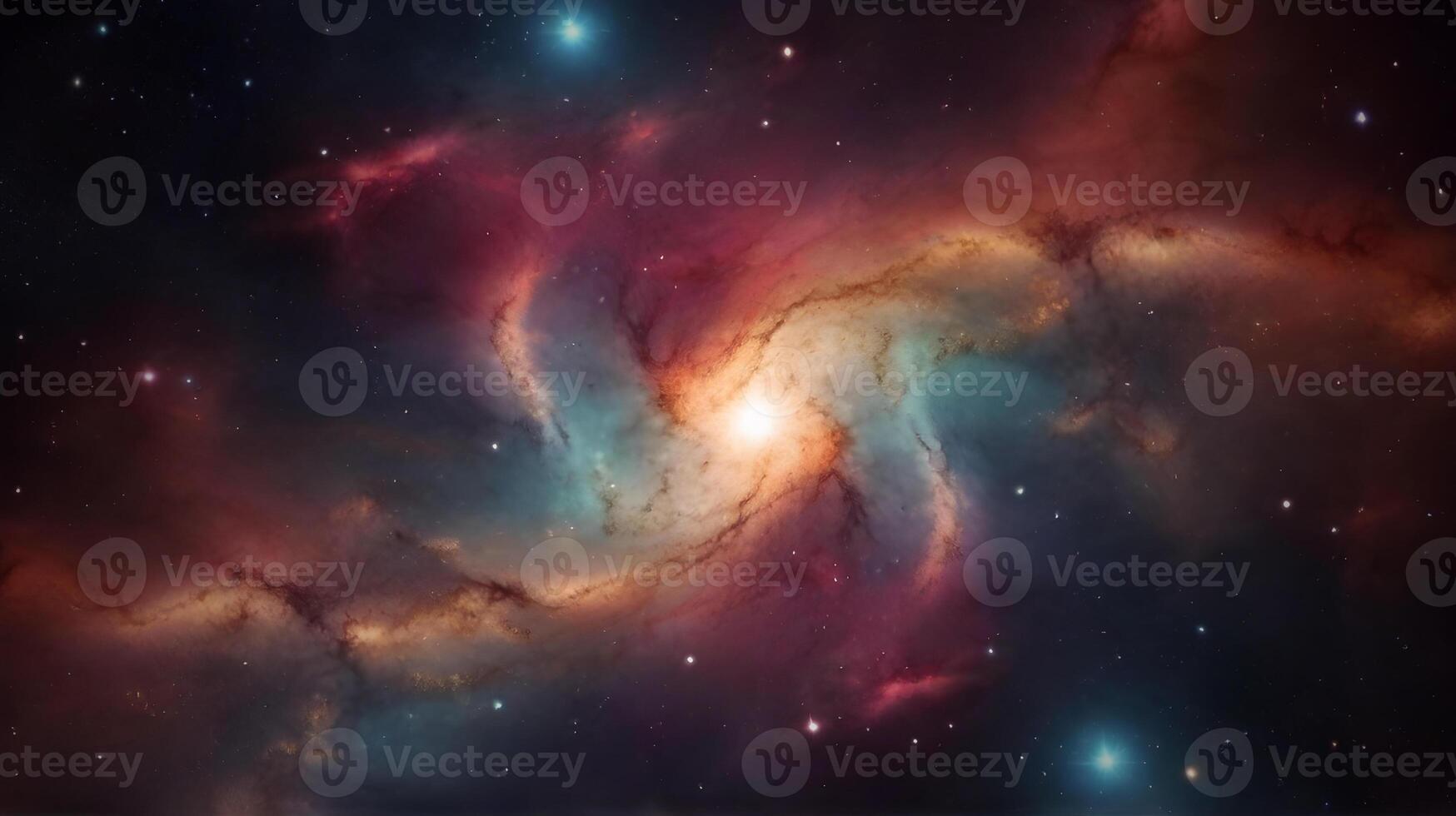 Beautiful Spiral Galaxy and Nebula in Deep Space. Universe science astronomy suitable for background and wallpaper. photo