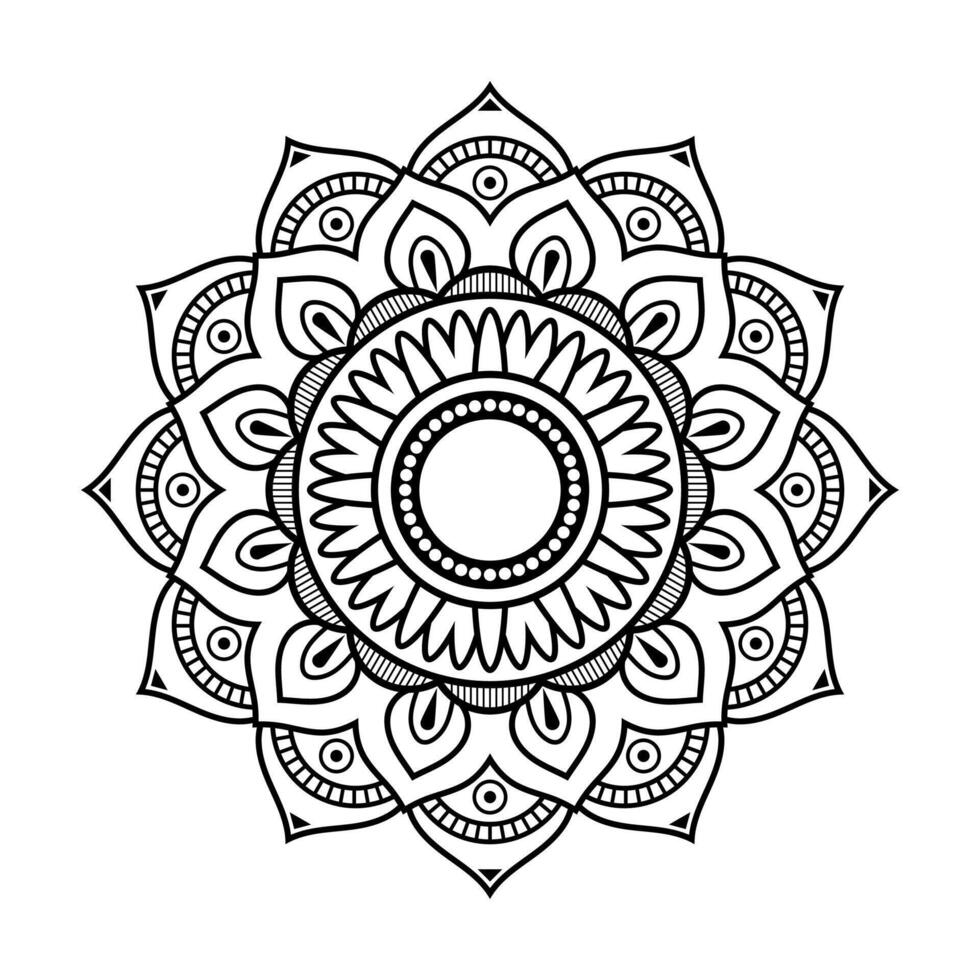 Beautiful Floral Mandala Design, A Creative Ornamental Decorative Element In A Circle Shape. vector