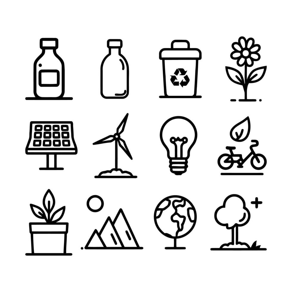 Environmental and ecology icon set vector