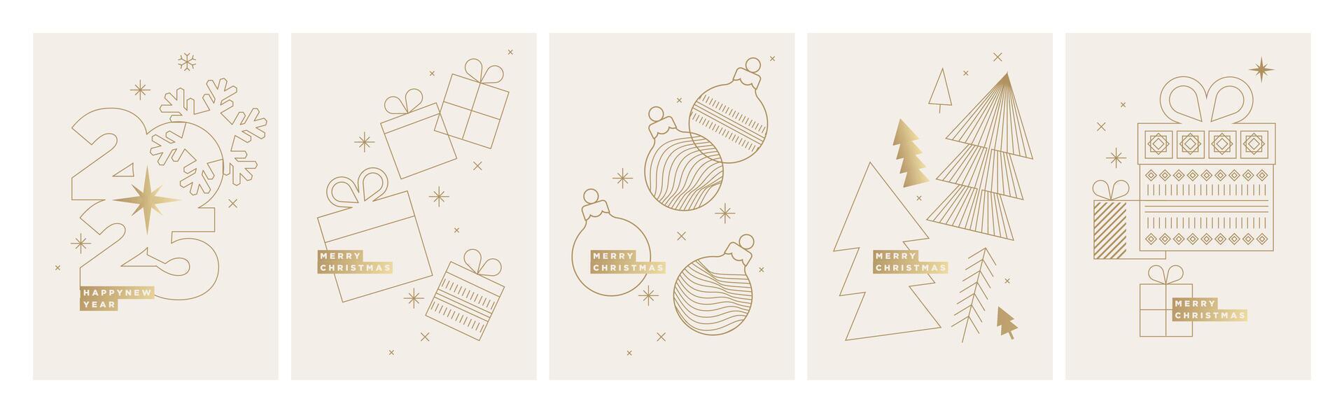 Christmas and New Year Business Greeting Cards. Abstract illustration concepts for greeting card, party invitation card, website banner, social media banner, marketing material. vector