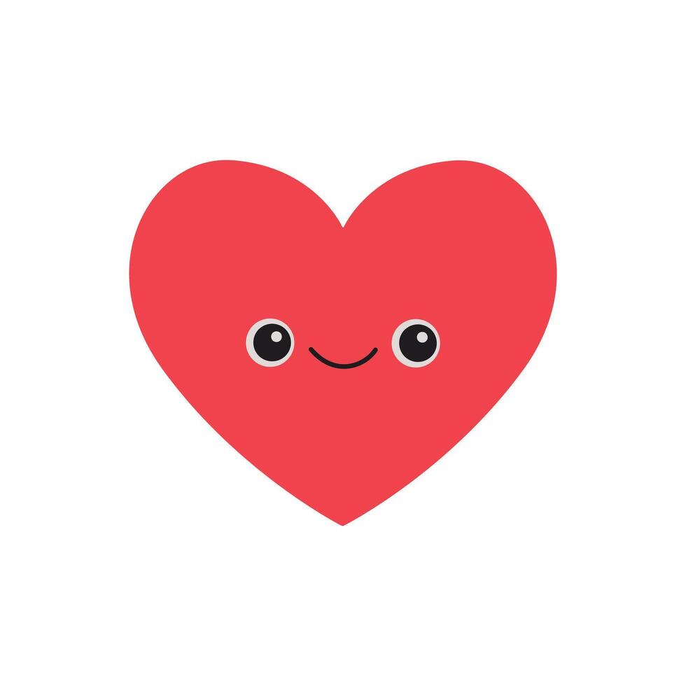 Cute heart with smiling face vector