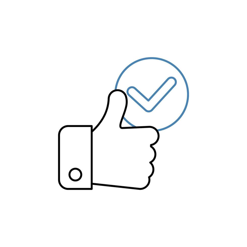satified concept line icon. Simple element illustration. satified concept outline symbol design. vector