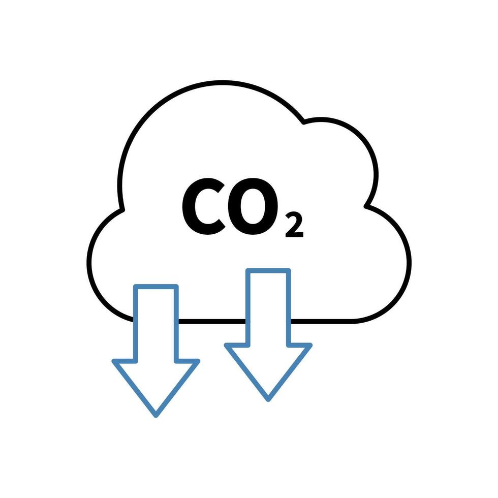 reduce co2 concept line icon. Simple element illustration. reduce co2 concept outline symbol design. vector