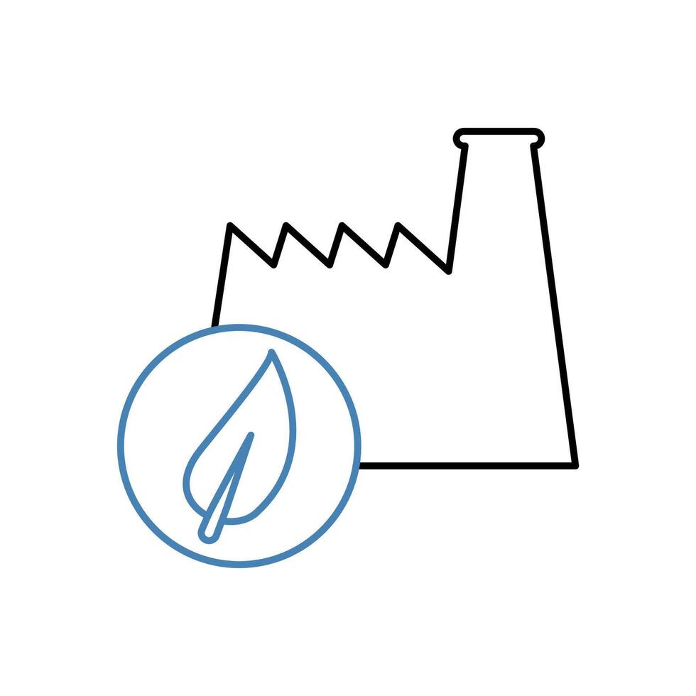 green factory concept line icon. Simple element illustration. green factory concept outline symbol design. vector