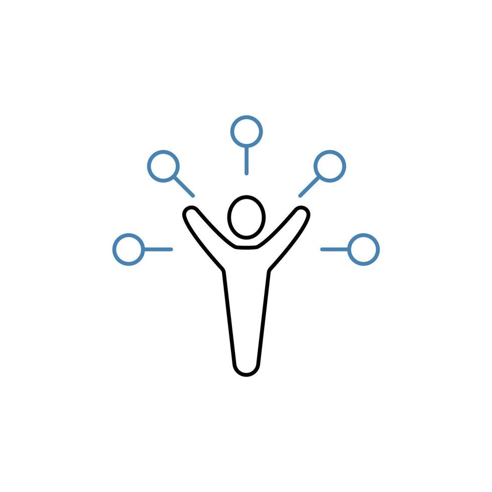 multitasking concept line icon. Simple element illustration. multitasking concept outline symbol design. vector