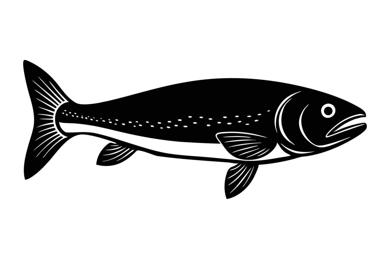 Salmon fish silhouette art design vector