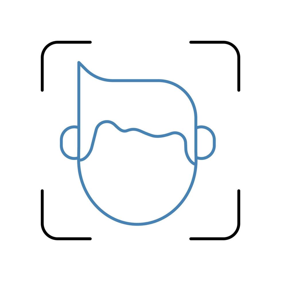 face detection concept line icon. Simple element illustration. face detection concept outline symbol design. vector