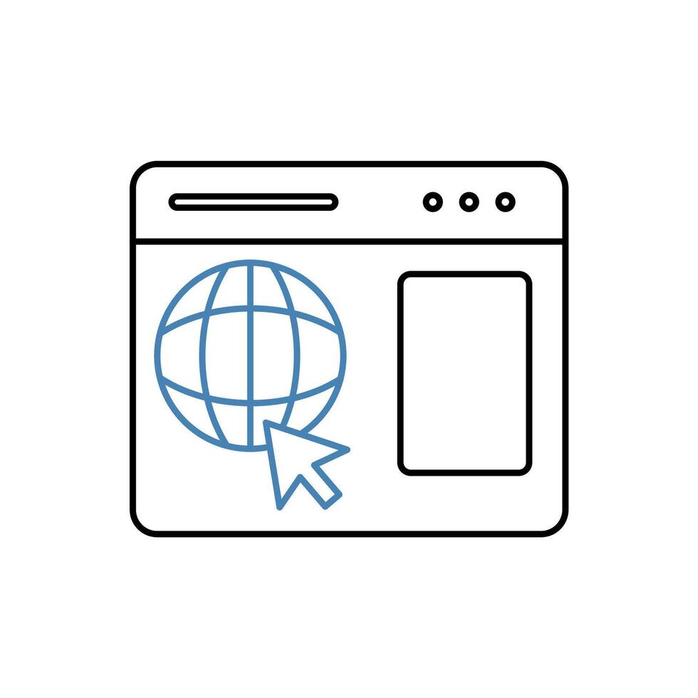 website concept line icon. Simple element illustration. website concept outline symbol design. vector