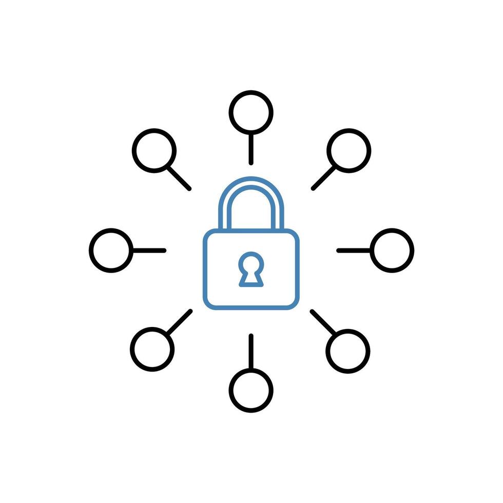 secure connection concept line icon. Simple element illustration. secure connection concept outline symbol design. vector