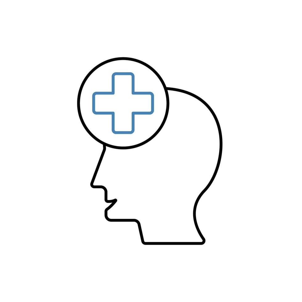 mental health concept line icon. Simple element illustration. mental health concept outline symbol design. vector