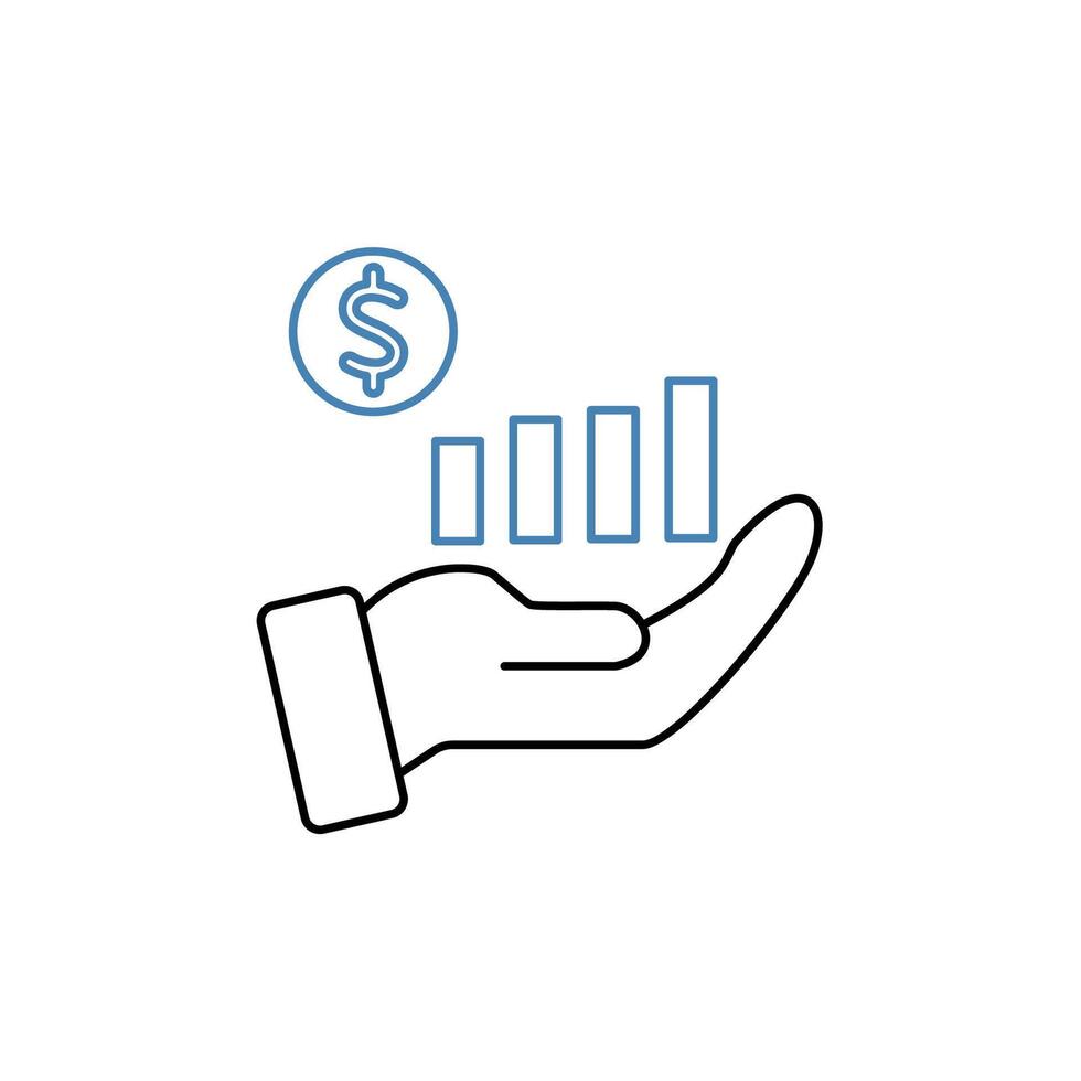 increasing revenues concept line icon. Simple element illustration. increasing revenues concept outline symbol design. vector