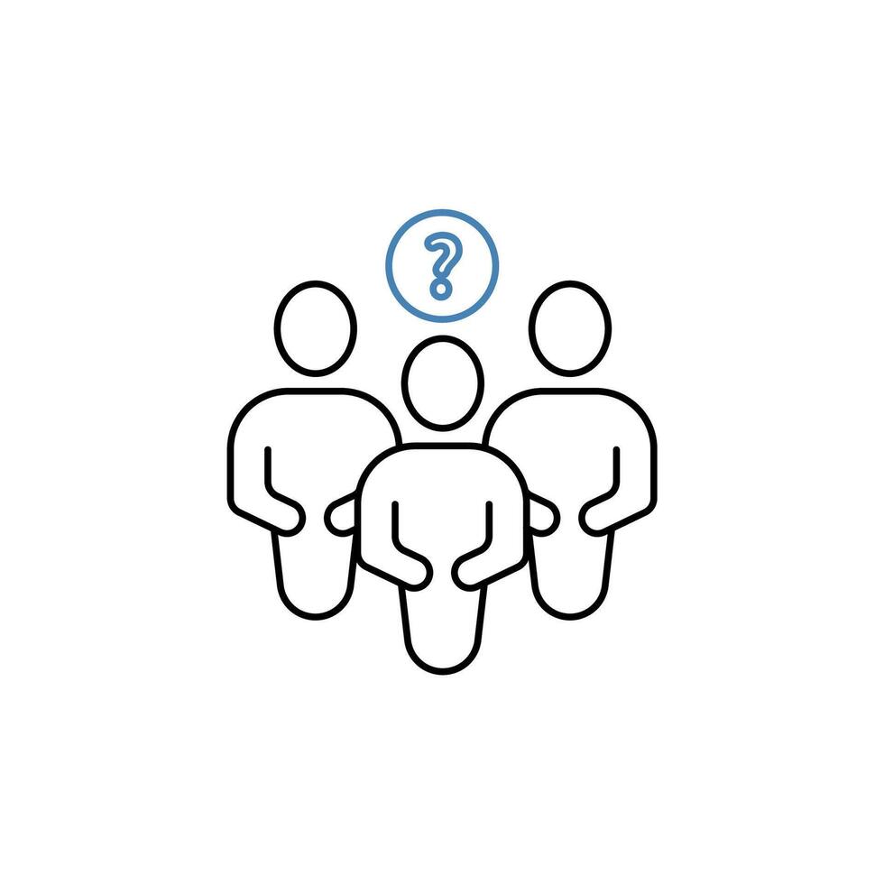 customers questions concept line icon. Simple element illustration. customers questions concept outline symbol design. vector