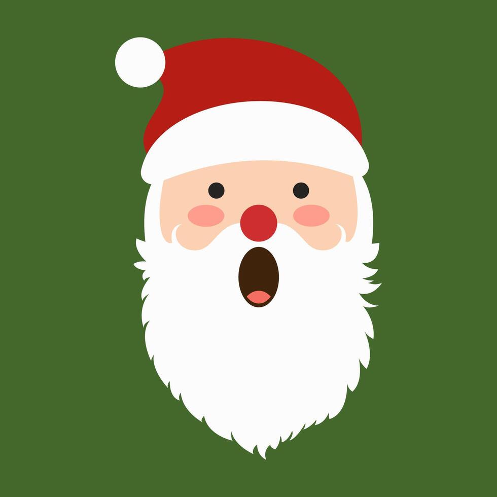 Santa Claus Facial Expressions with Festive Cheer and Emoji Illustration. vector