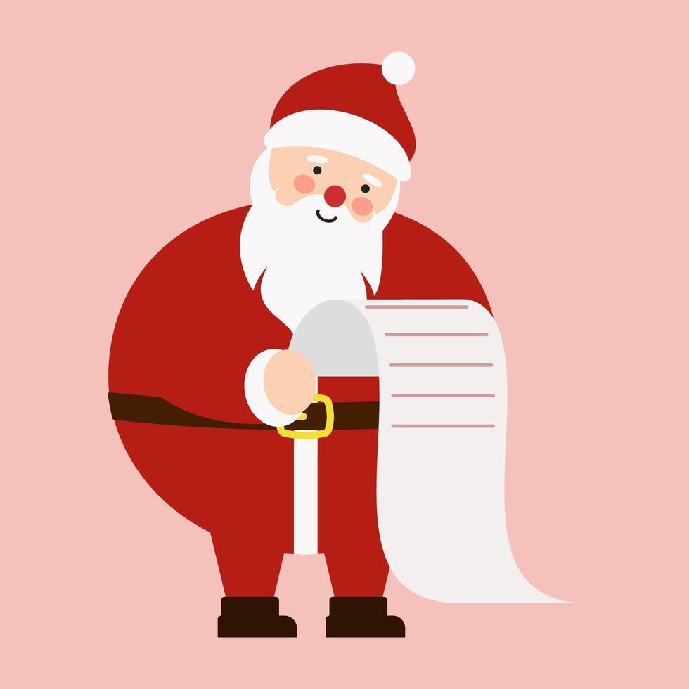 Cheerful Santa Claus Illustrations With Holiday Elements. vector