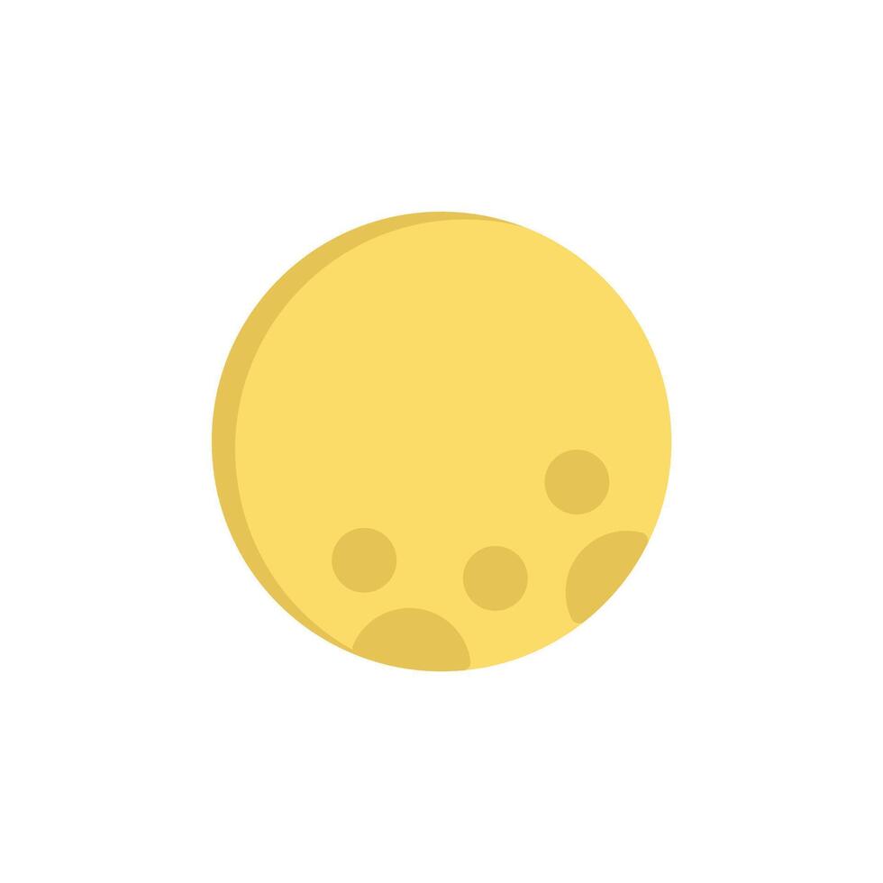 full moon icon flat style vector