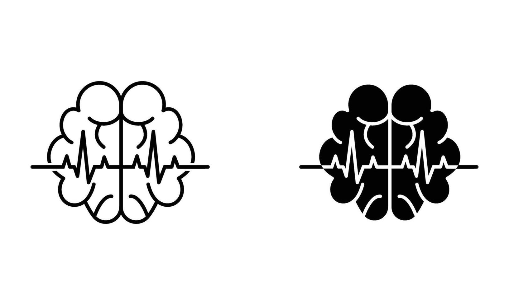 illustration of brain wave icon vector
