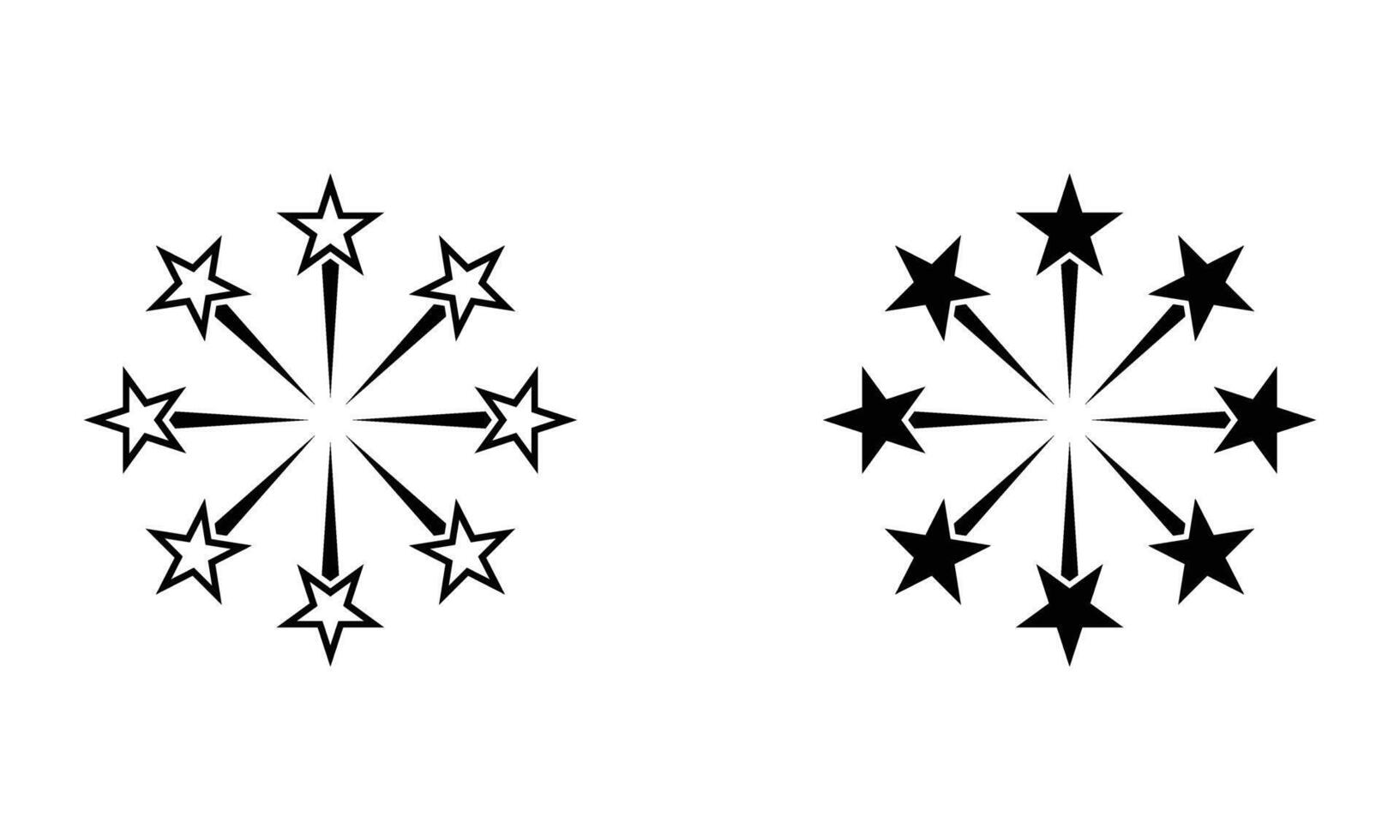 illustration of fireworks with star shape explosions icon vector