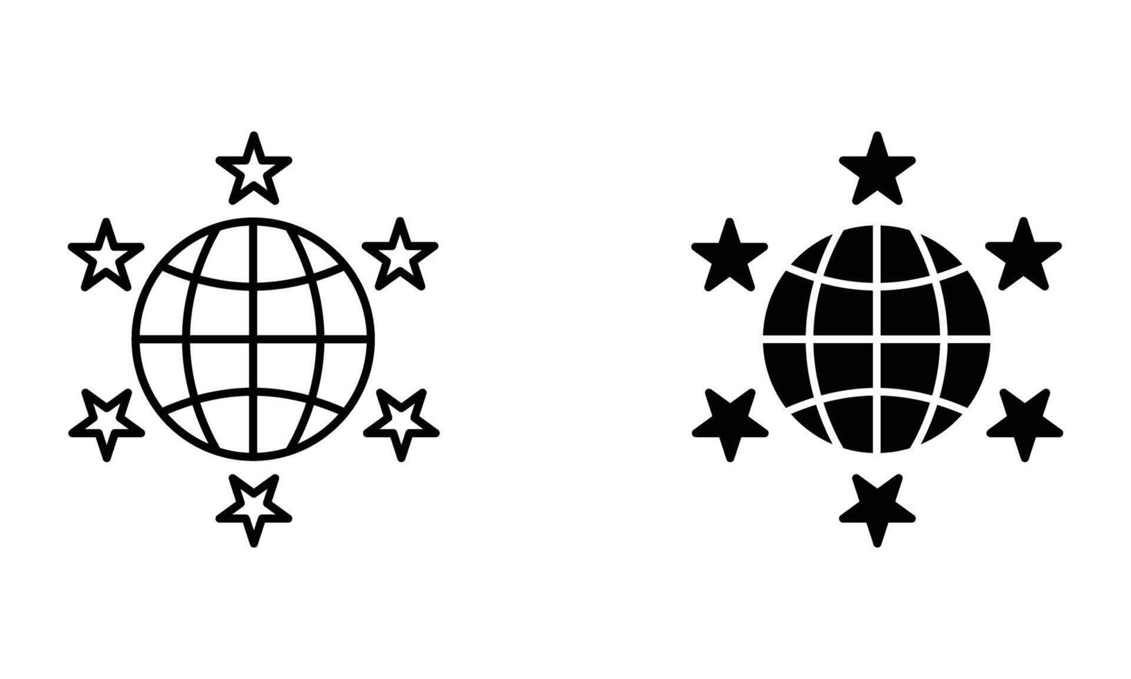 globe with stars vector