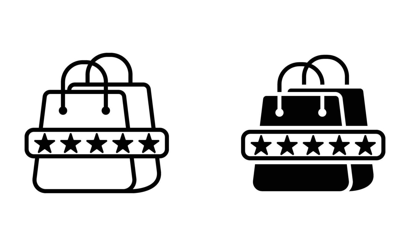 Shopping bag with five star rating vector