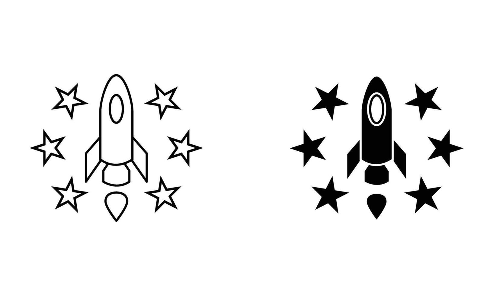 rocket with stars vector
