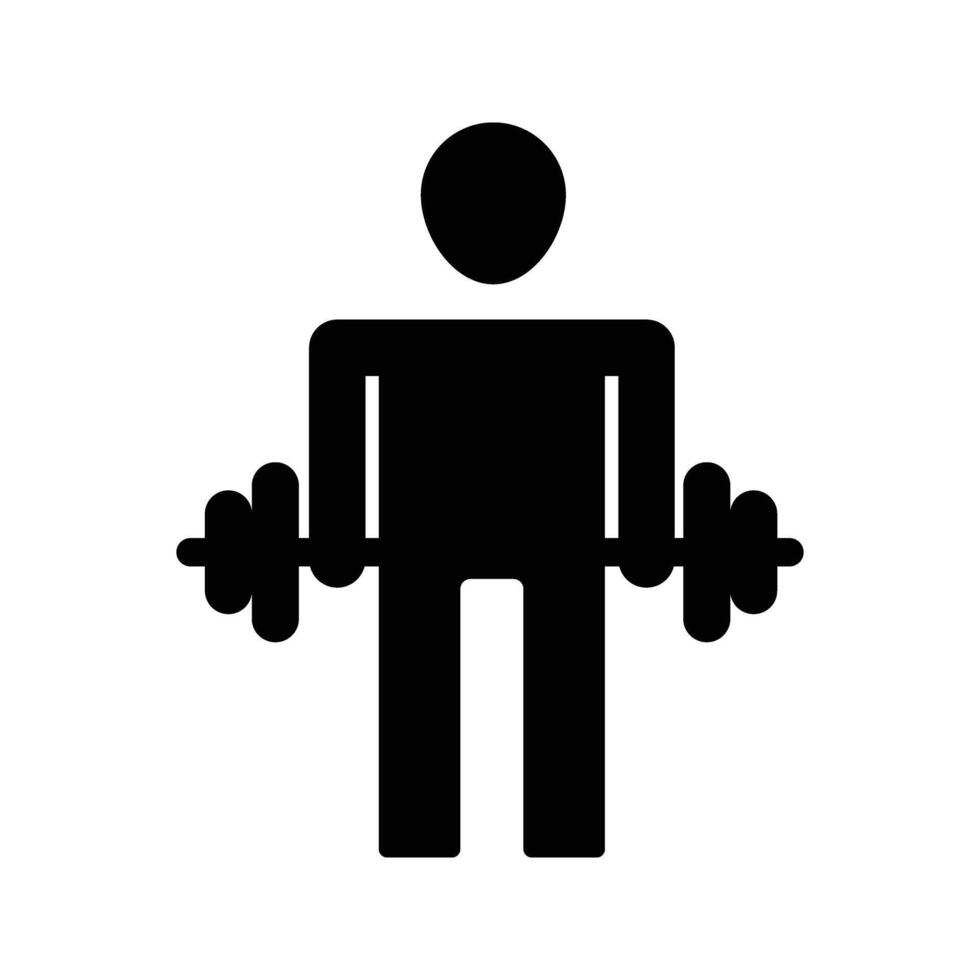 Illustration of weight lifting in a gym icon vector