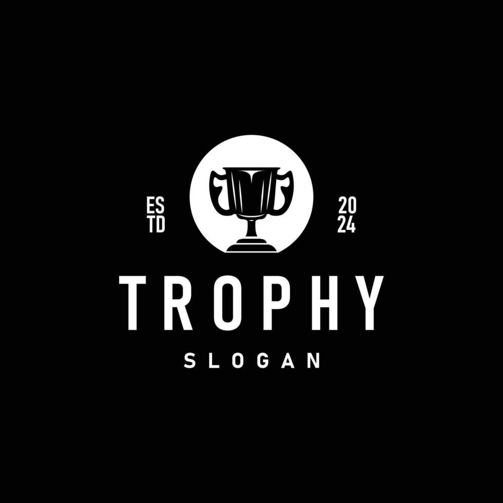 Trophy Logo Sport Championship Cup Design Minimalist vector