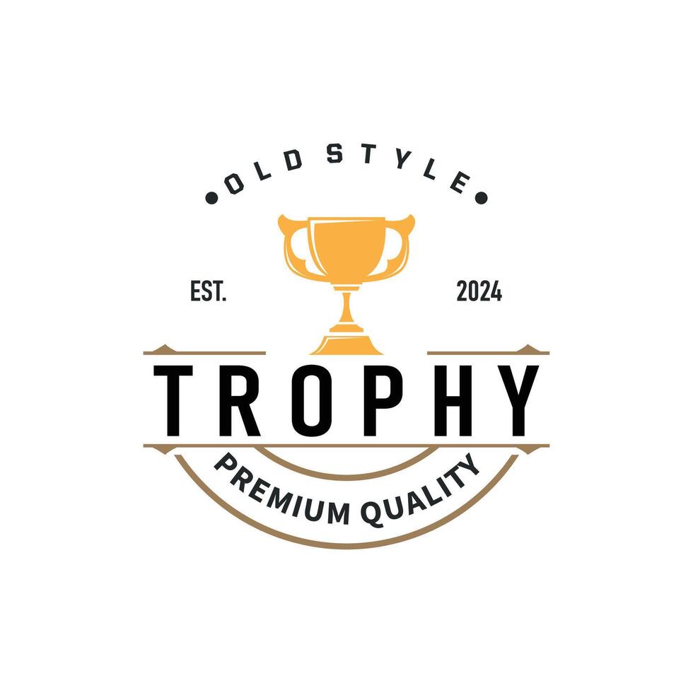 Trophy Logo Design Minimalist vector