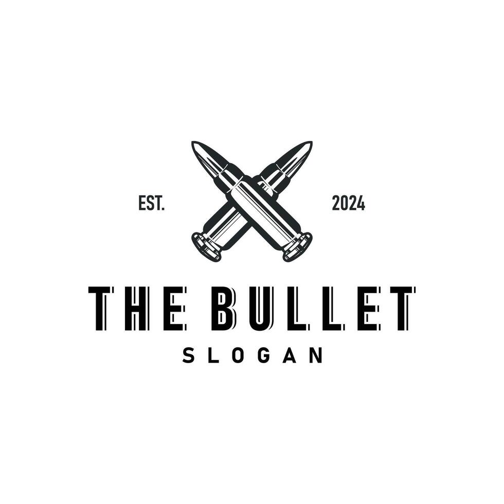 simple vintage retro design ammunition bullet logo template illustration vector