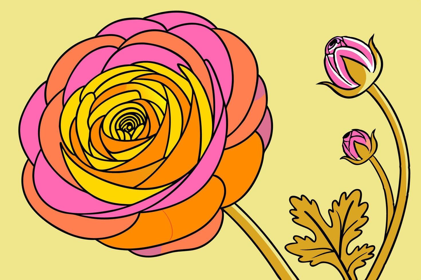 Professional Pink flower. vector