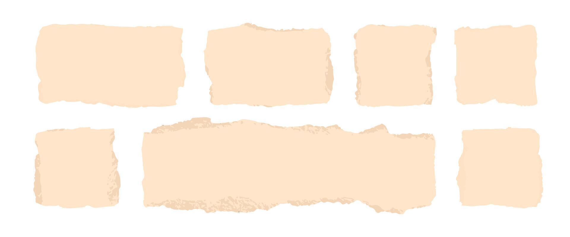 Torn paper pieces elements isolated vector