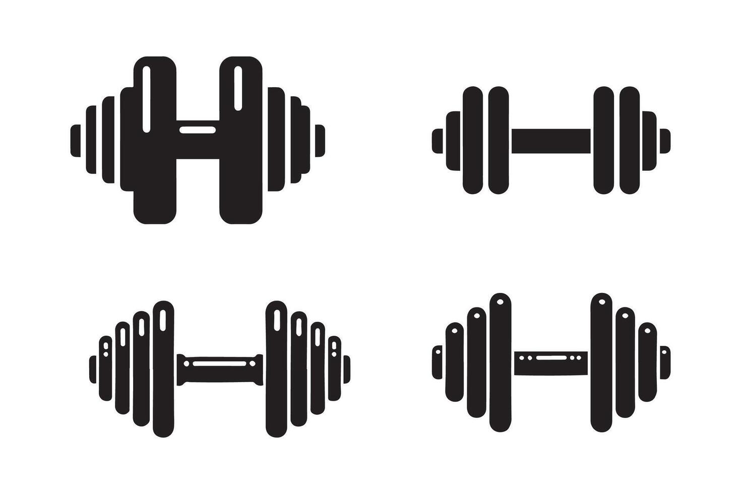 Dumbbell silhouette illustration vector