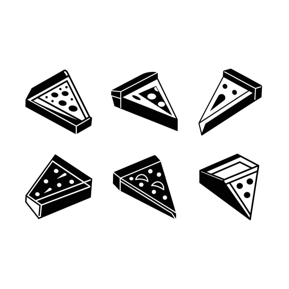 Pizza Slice Box Design - Line Art for Graphic Projects vector