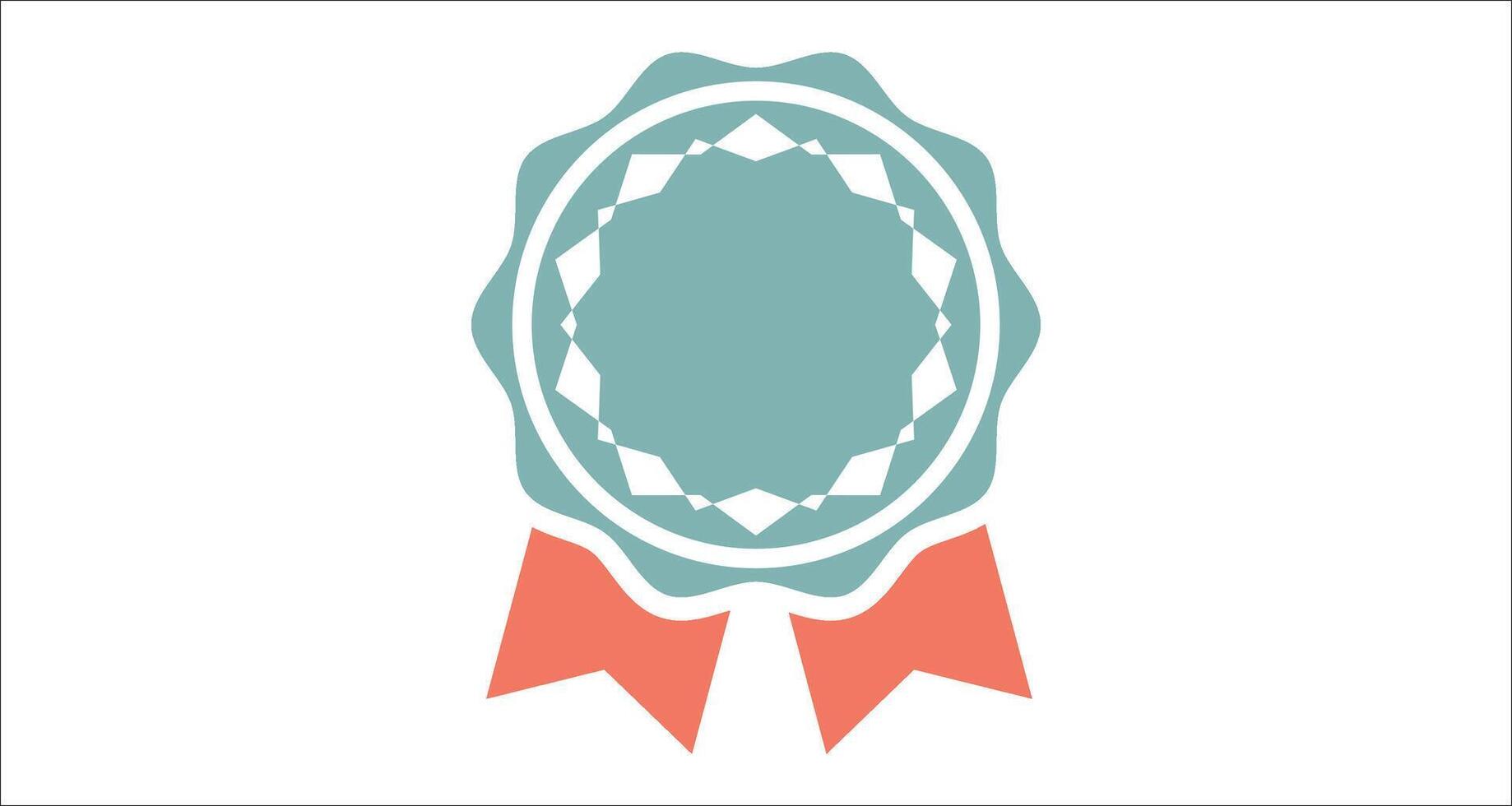 a blue and orange ribbon with a star on it vector