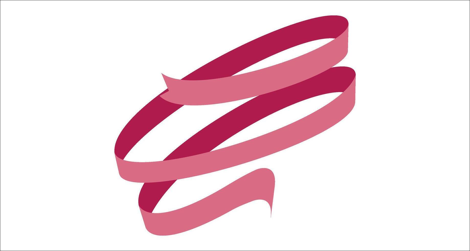 a pink ribbon is shown in the shape of a letter vector