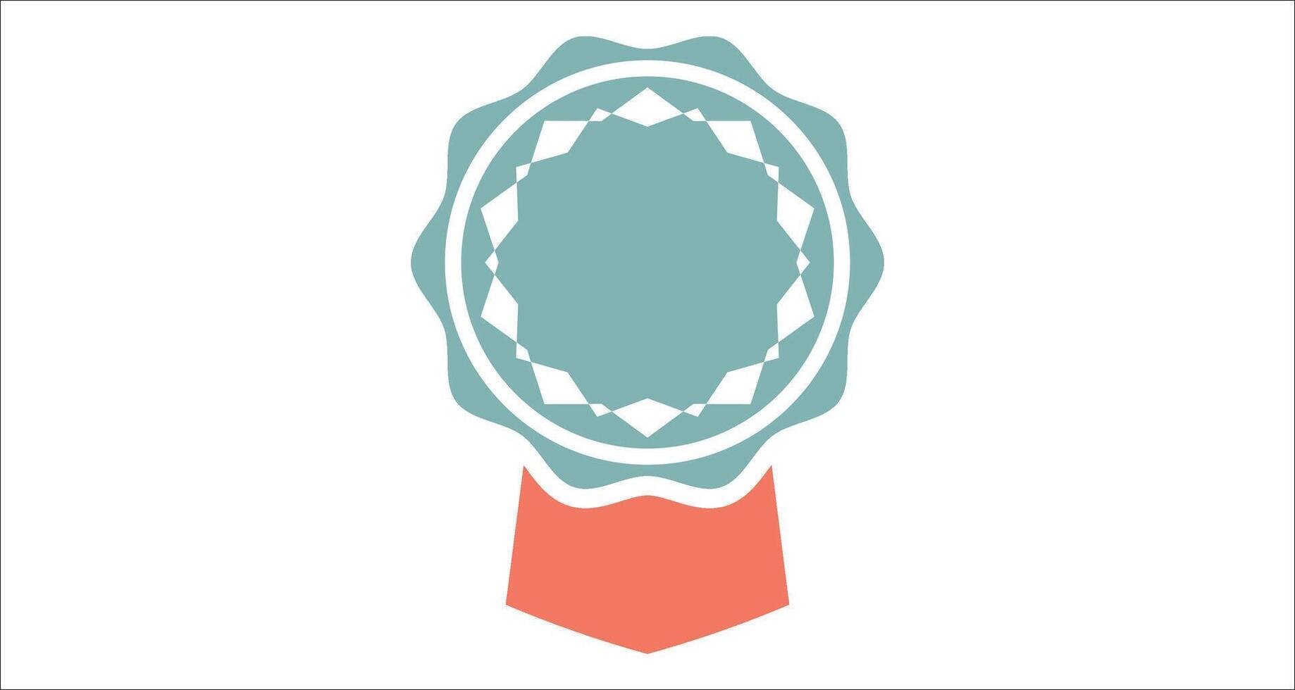 a blue and orange ribbon with a red bow vector