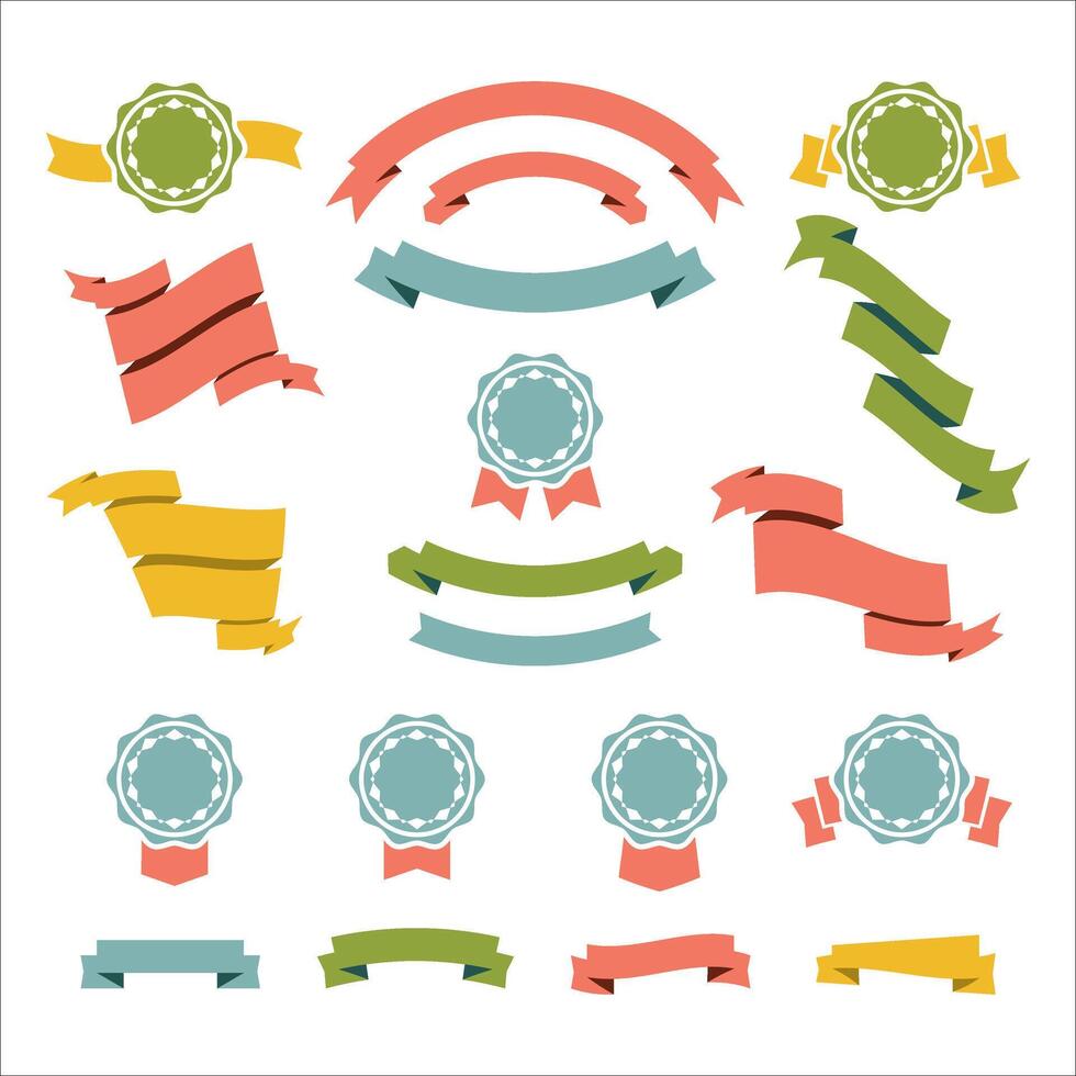 set of ribbons and ribbons vector